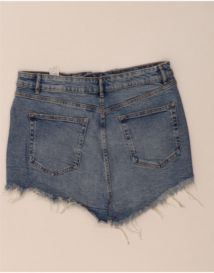 Shorts jeans feminino Zara EU 36 XL W36 azul algodão