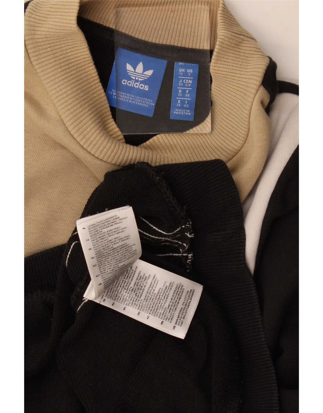 Adidas feminino oversized moletom jumper reino unido 10 pequeno preto colorblock
