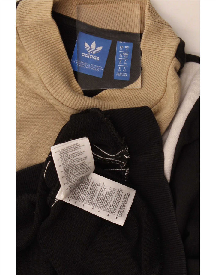 Adidas feminino oversized moletom jumper reino unido 10 pequeno preto colorblock