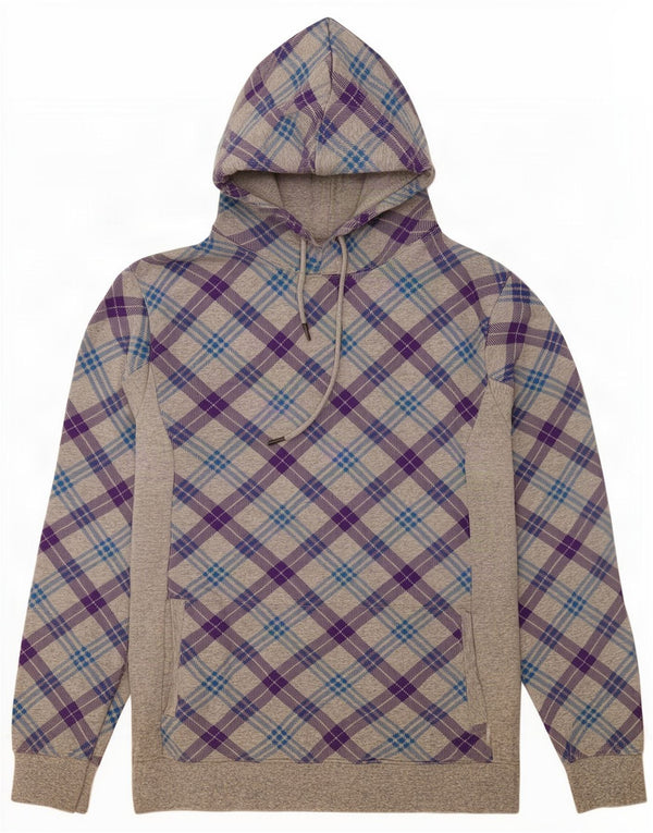 Jack & Jones moletom com capuz masculino XL algodão xadrez cinza