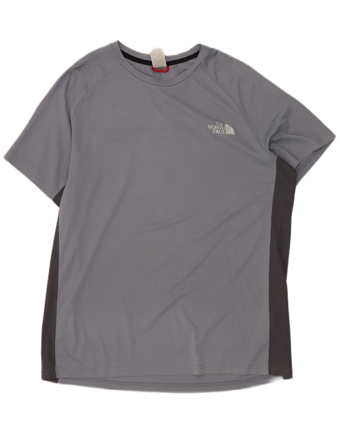 Camiseta masculina The North Face grande poliéster colorblock cinza