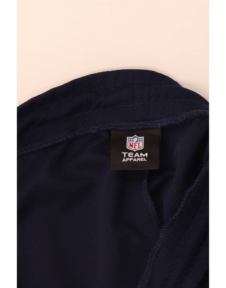 Shorts esportivos gráficos masculinos da NFL médio bloco colorido azul marinho