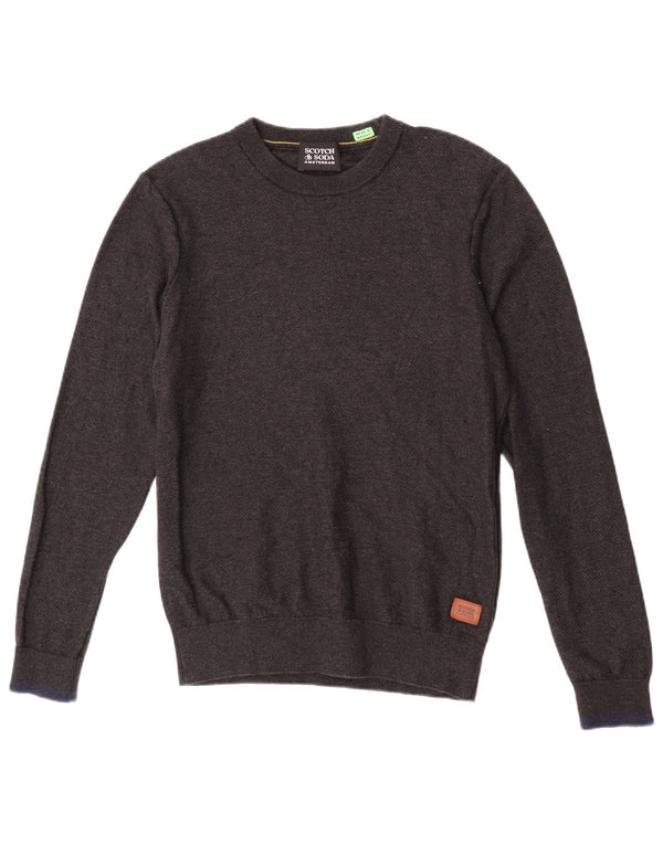 Suéter masculino Scotch & Soda com gola redonda e algodão cinza médio