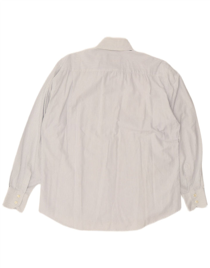 HENRI LLOYD Camisa masculina grande de algodão listrado branco