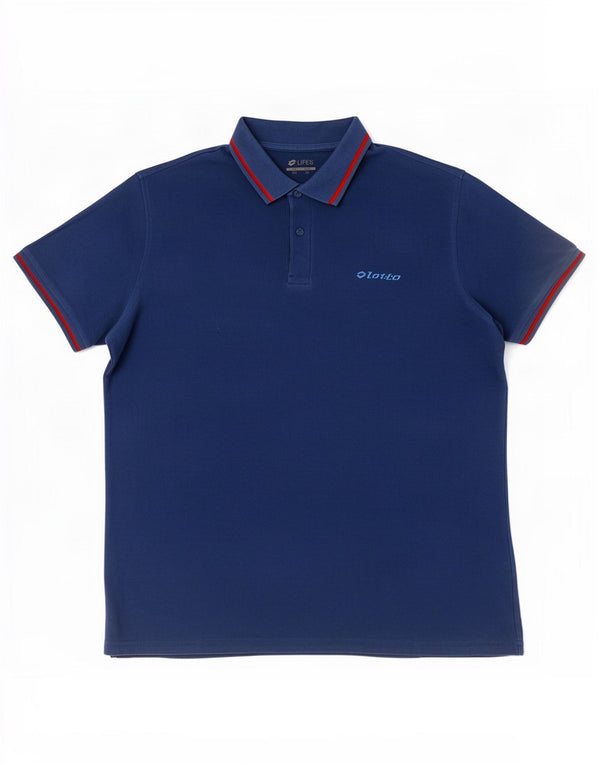 Camisa polo masculina Lotto XL azul marinho algodão