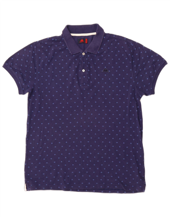 Camisa polo masculina KAPPA XL algodão manchado azul marinho