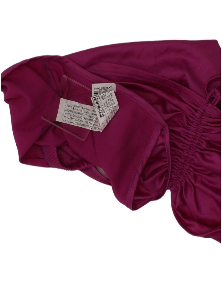 Zara Top curto feminino pequeno roxo poliéster
