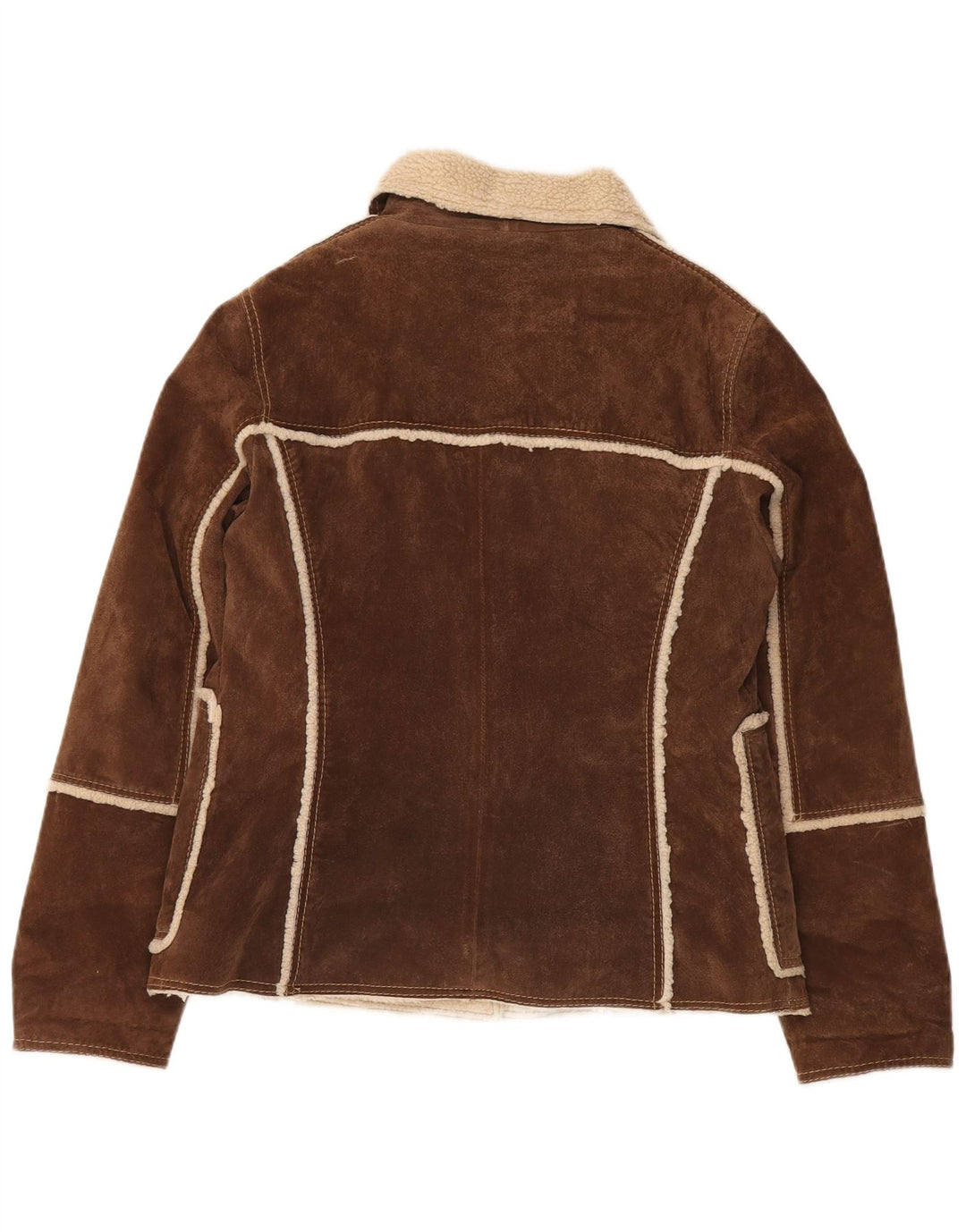 Jaqueta Shearling Feminina Conbipel IT 48 XL Couro Marrom