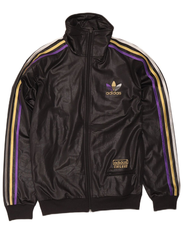 Adidas Mens Graphic Tracksuit Top Jacket Pequeno Poliéster Preto