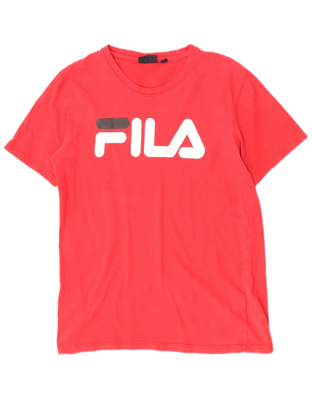 Fila Mens Graphic T-Shirt Top Médio Algodão Vermelho