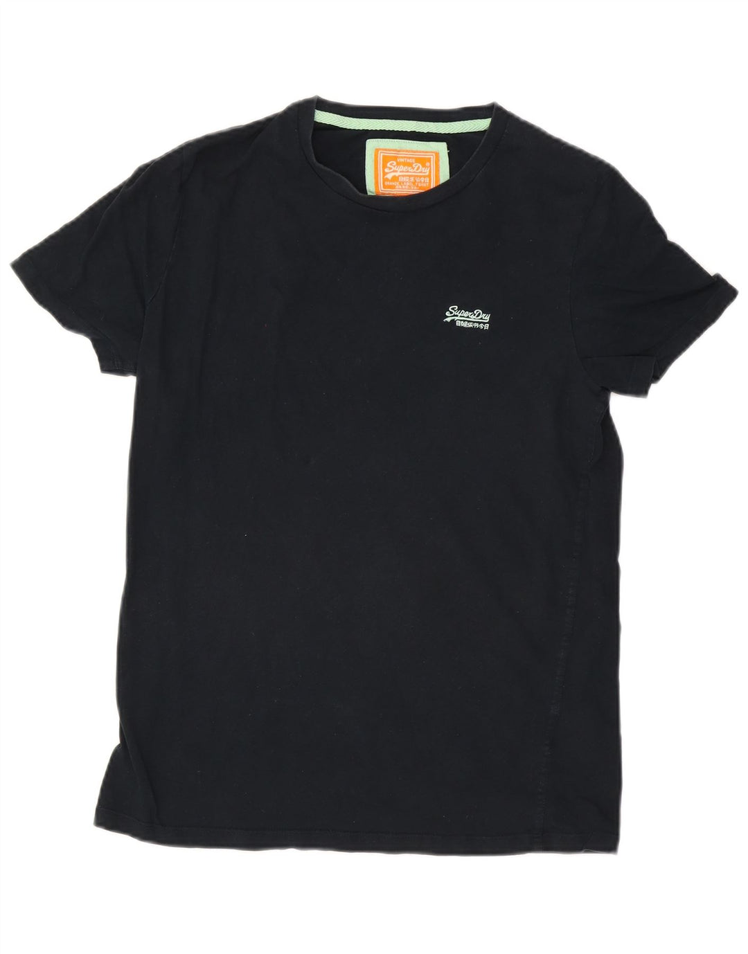 Camiseta masculina Superdry Top grande algodão azul marinho