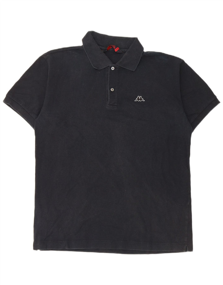 Camisa polo masculina Kappa grande algodão preto
