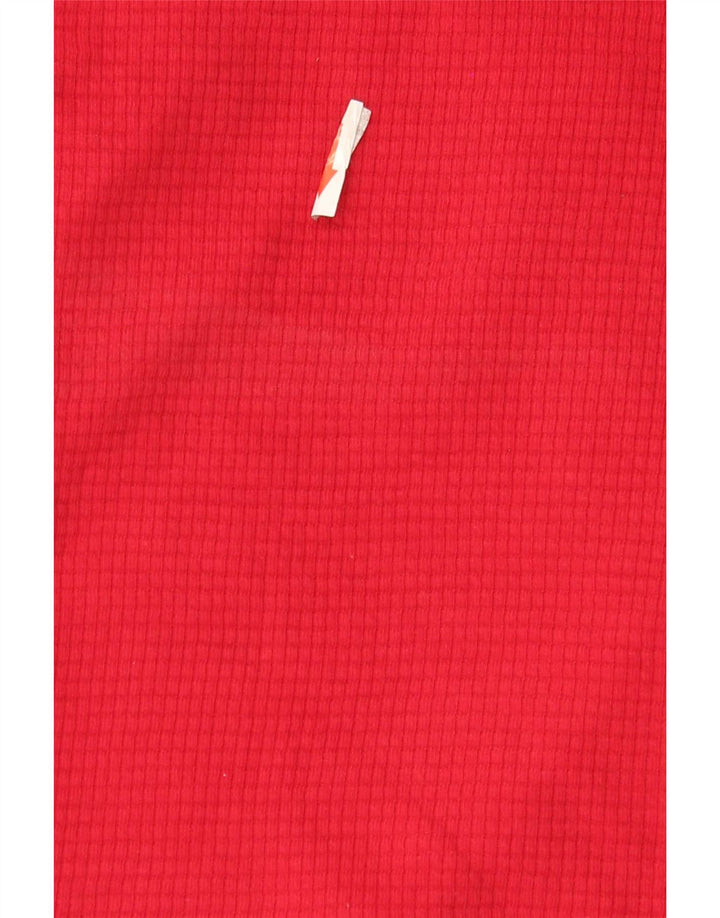 Hollister masculino regular gráfico top manga comprida pequeno algodão vermelho