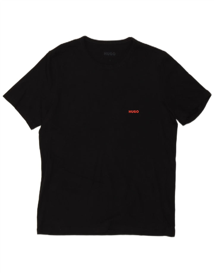 Camiseta masculina Hugo Boss grande algodão preto