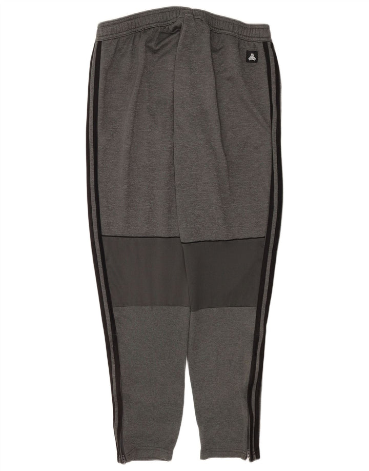Calça de treino masculina Adidas grande poliéster cinza