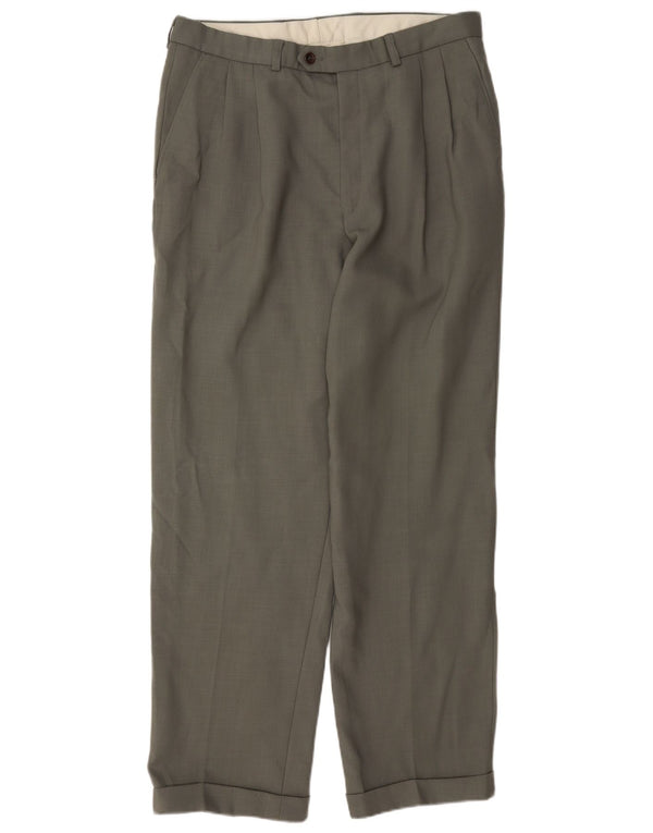 Calça masculina Marks & Spencer St. Michael Pegged Suit W34 L31 Lã cinza