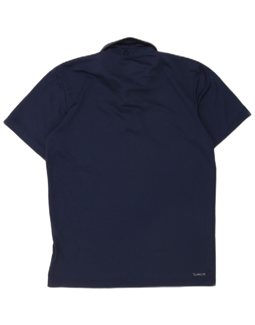Camisa polo masculina Adidas Climalite pequena azul marinho poliéster
