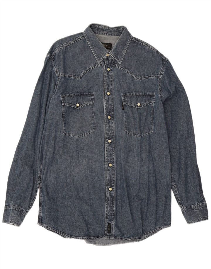 Camisa jeans masculina Brooksfield XL azul algodão