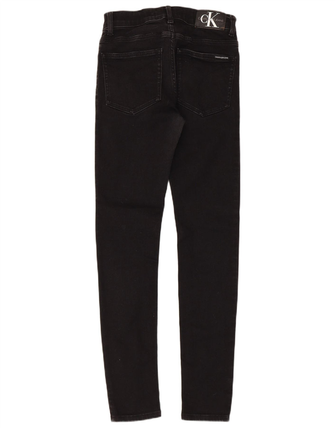 CALVIN KLEIN Meninos Jeans Skinny 13-14 Anos W26 L29 Algodão Preto