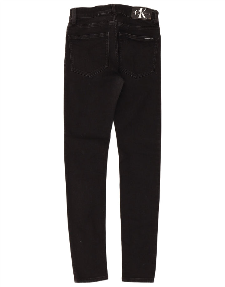 CALVIN KLEIN Meninos Jeans Skinny 13-14 Anos W26 L29 Algodão Preto