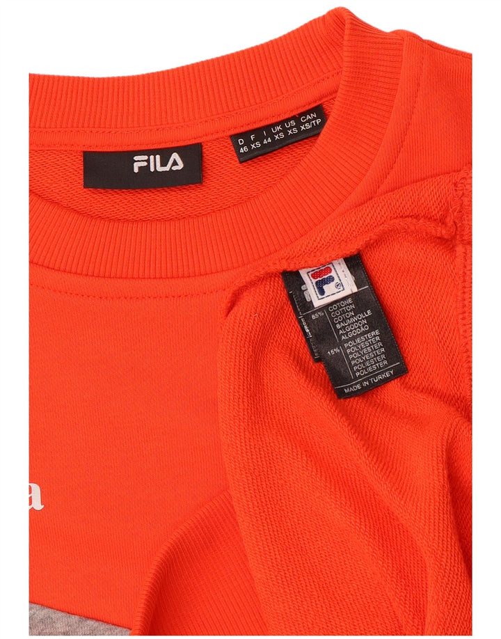 FILA Moletom Gráfico Masculino Jumper XS Laranja Colorblock Algodão