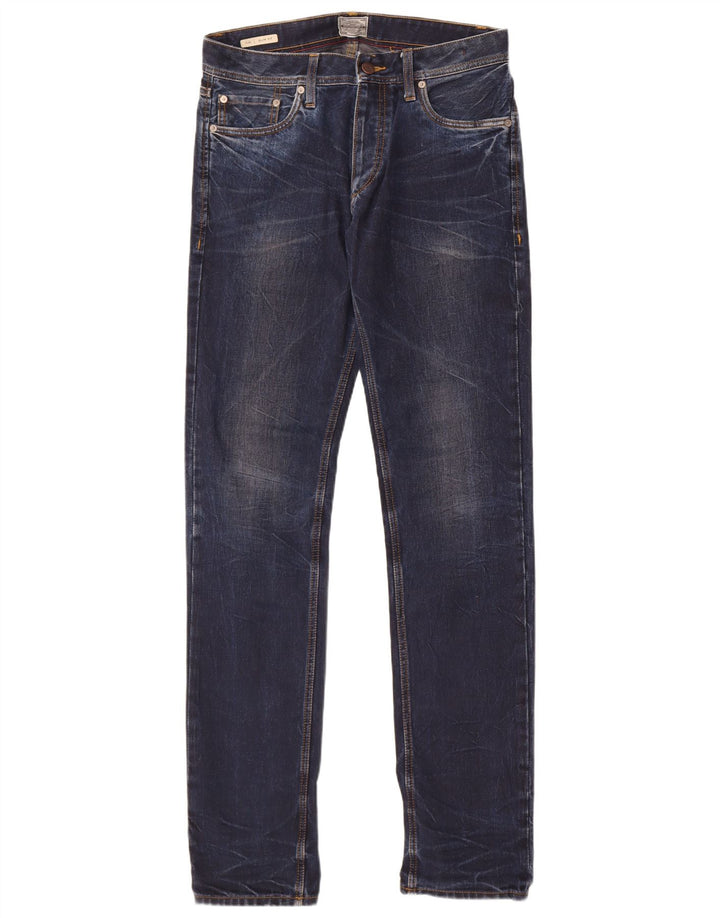 Jack & Jones Masculino Tim Slim Jeans W32 L36 Azul Algodão