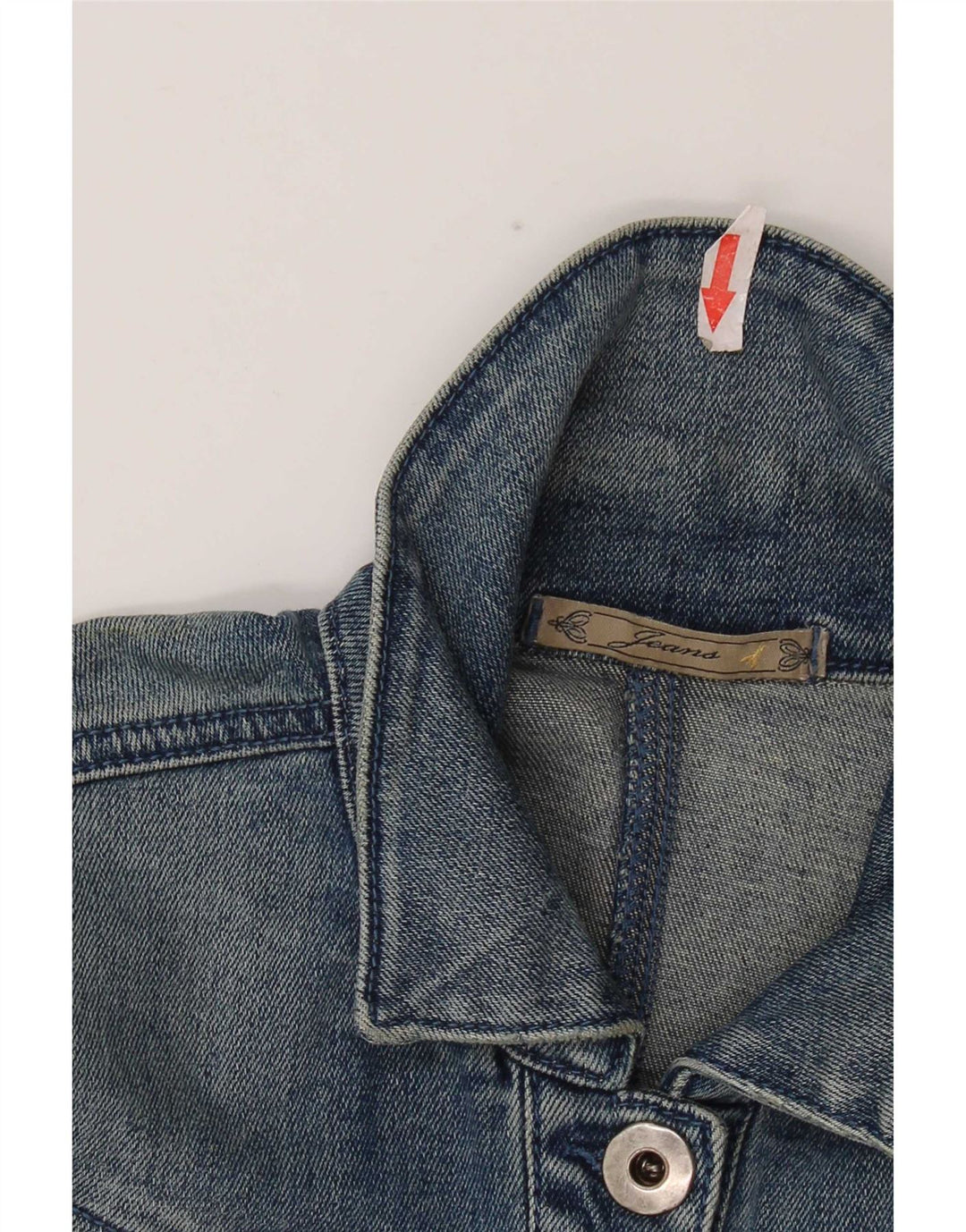 Jaqueta jeans feminina vintage IT 40 algodão azul pequeno