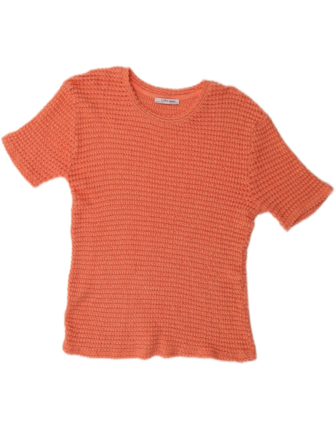 ZARA Blusa Feminina Trafaluc Oversized de Tricô Reino Unido 14 Médio Laranja