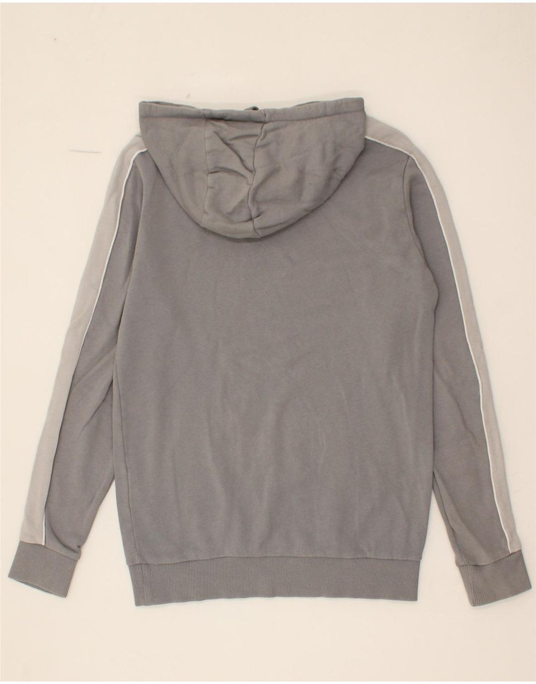 LYLE & SCOTT Mens Hoodie Jumper Small Grey Colourblock Cotton Vintage Lyle & Scott and Second-Hand Lyle & Scott from Messina Hembry 