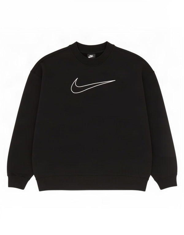 Nike feminino gráfico oversized moletom jumper UK 14 médio preto algodão
