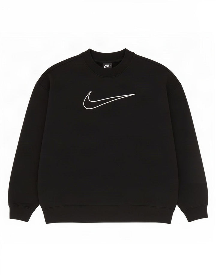 Nike feminino gráfico oversized moletom jumper UK 14 médio preto algodão
