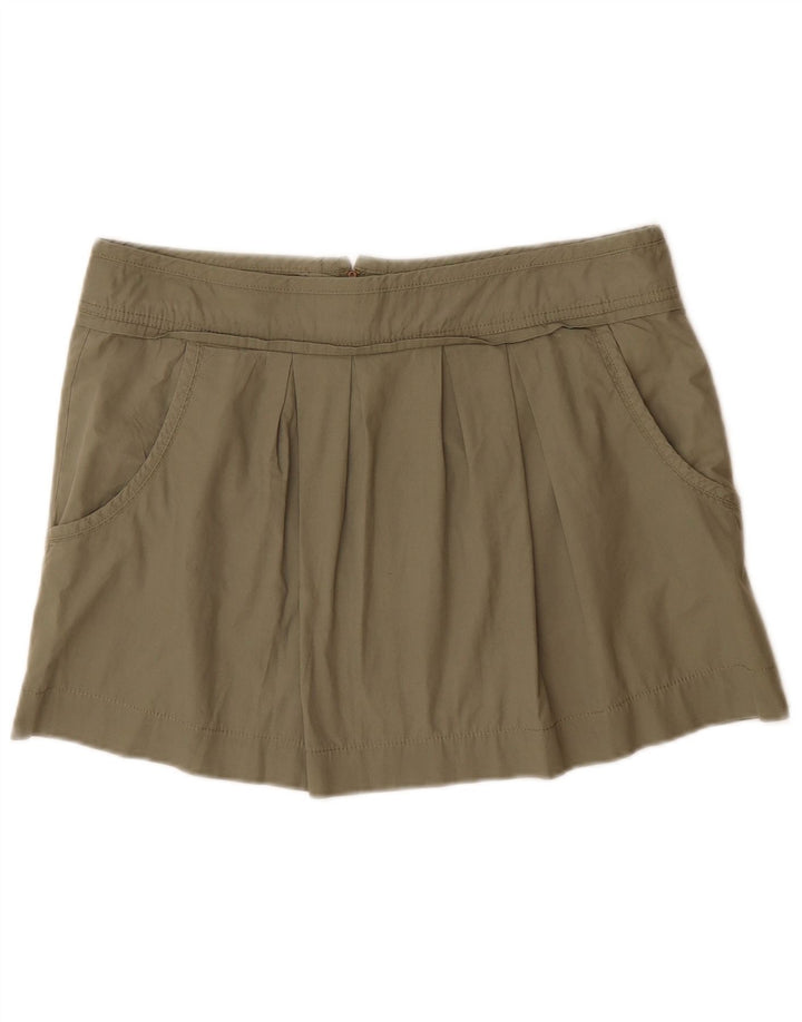Minissaia feminina ZARA XL W36 algodão cáqui