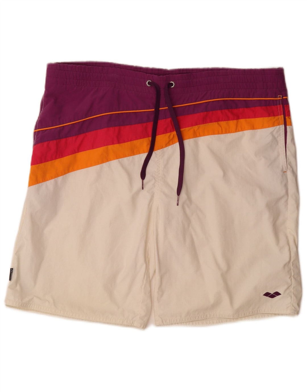 Arena Mens Graphic Natação Shorts Grande Branco Colourblock Poliamida