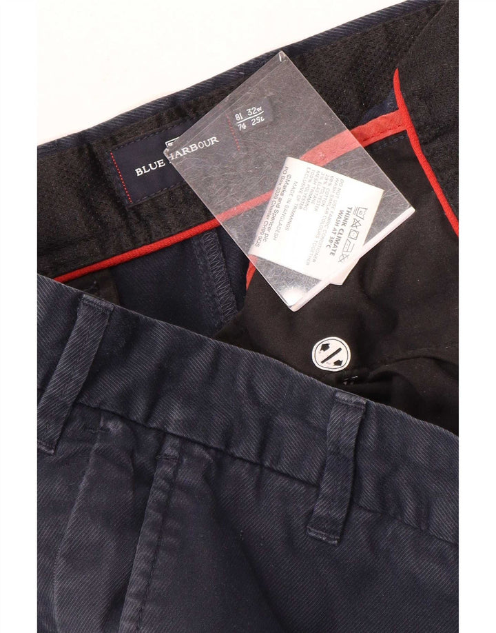 Calça chino reta masculina Marks & Spencer Blue Harbor W32 L29 marinho