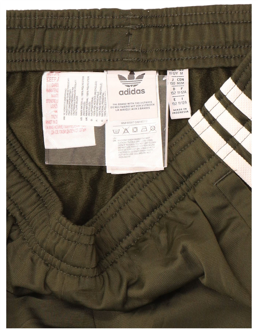 ADIDAS Meninos Calças de Treino Joggers 11-12 Anos Cáqui Poliéster