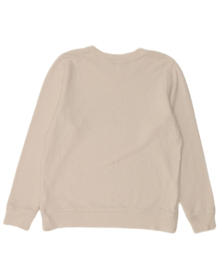 Tommy Hilfiger moletom feminino gráfico oversized jumper UK 10 pequeno branco