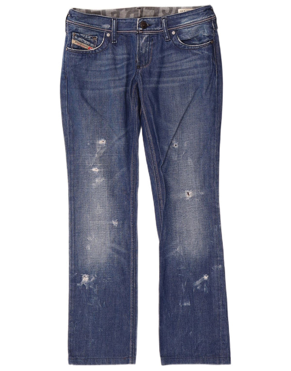 Jeans feminino Diesel Lowky Distressed Slim W29 L30 Azul Algodão