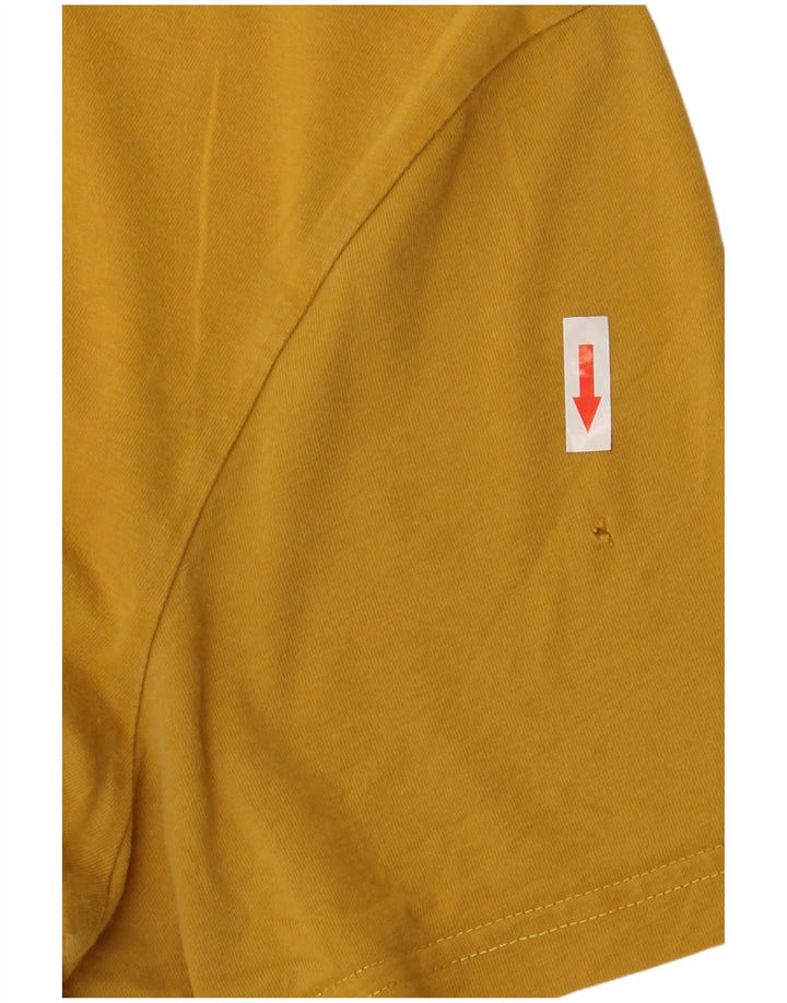 Puma Mens Graphic T-Shirt Top Grande Algodão Amarelo