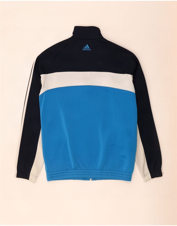 Adidas Mens Tracksuit Top Jacket UK 38/40 Médio Azul Colourblock Poliéster