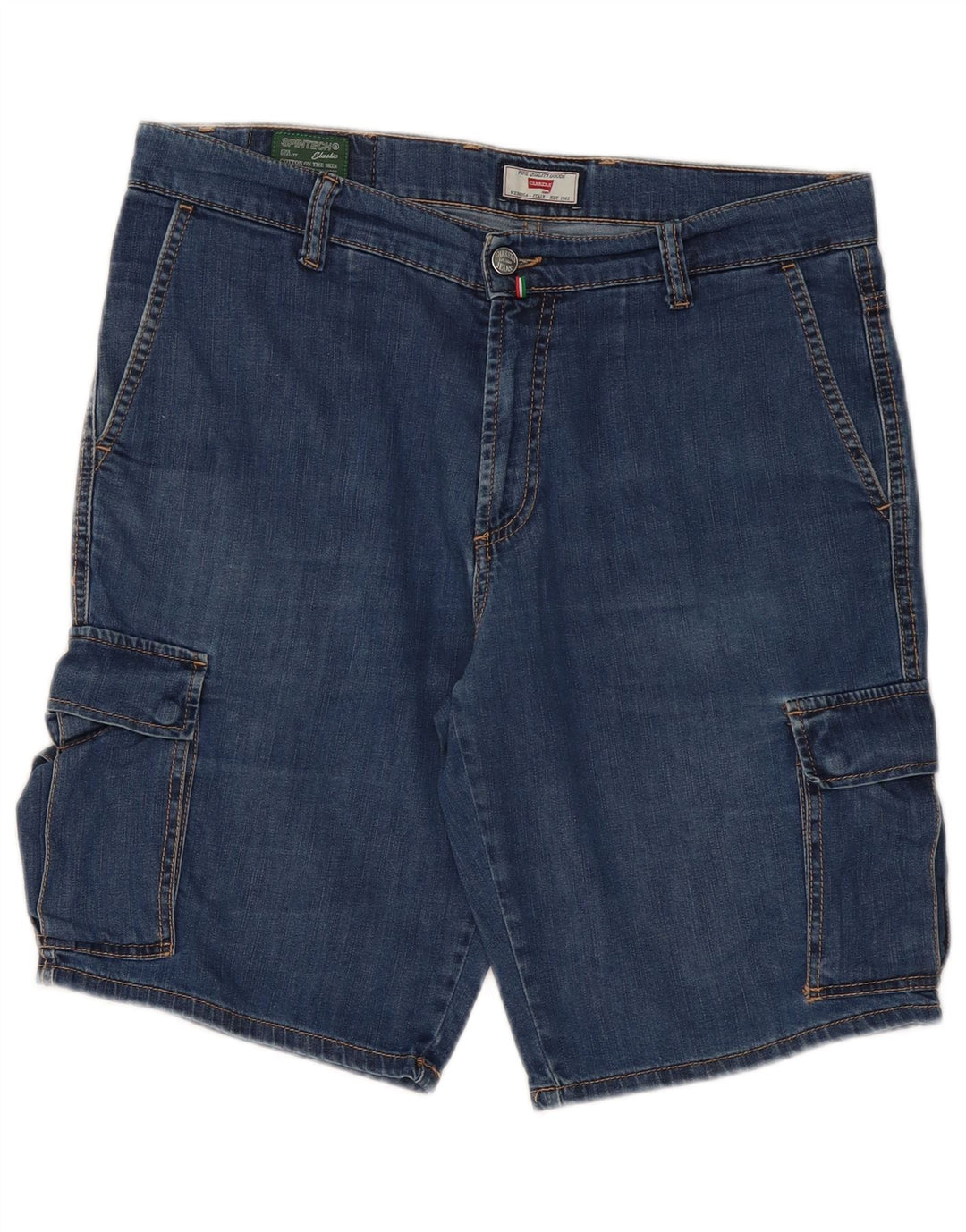 Shorts jeans cargo masculino CARRERA W34 grande algodão azul