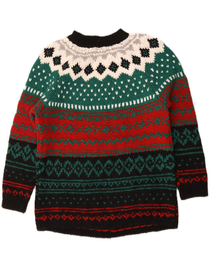 Suéter feminino vintage com gola tartaruga Reino Unido 16 grande multicolorido