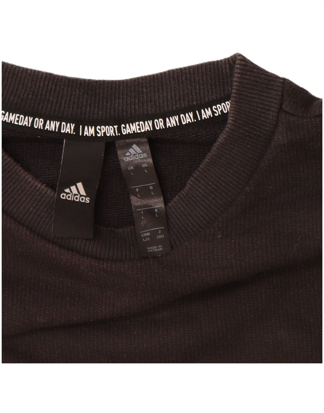 ADIDAS Mens Moletom Jumper Grande Algodão Preto
