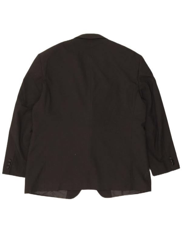 Jaqueta blazer masculina de 2 botões Marks & Spencer Reino Unido 44 XL preto poliéster