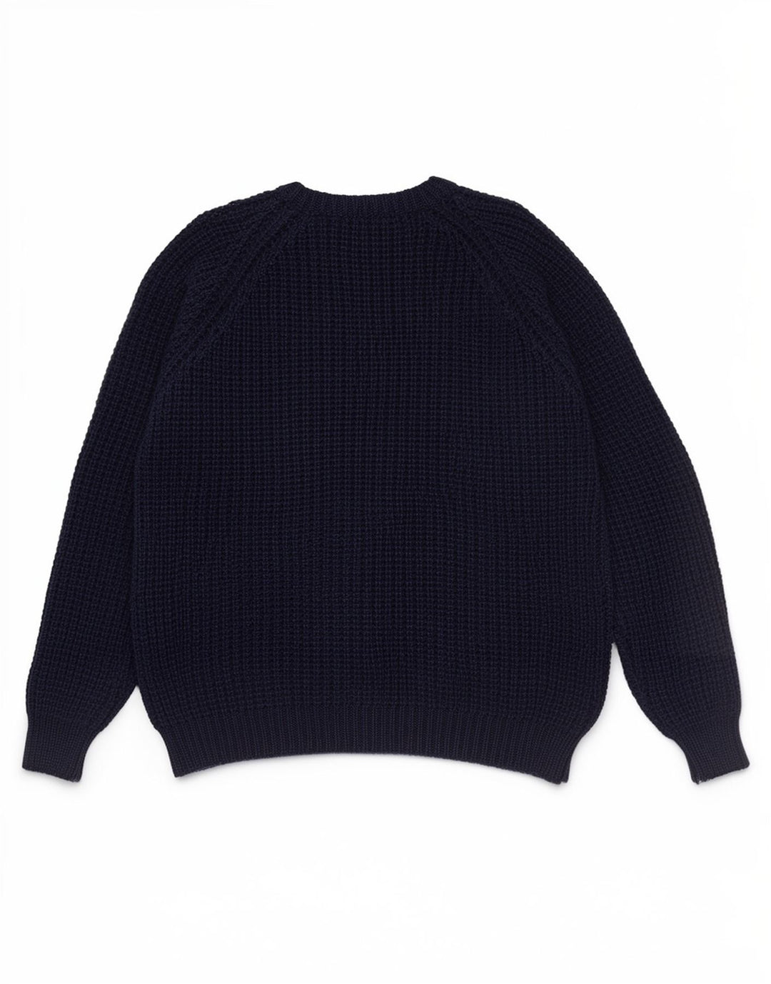 Suéter masculino Aran Crafts com gola redonda, lã azul marinho médio