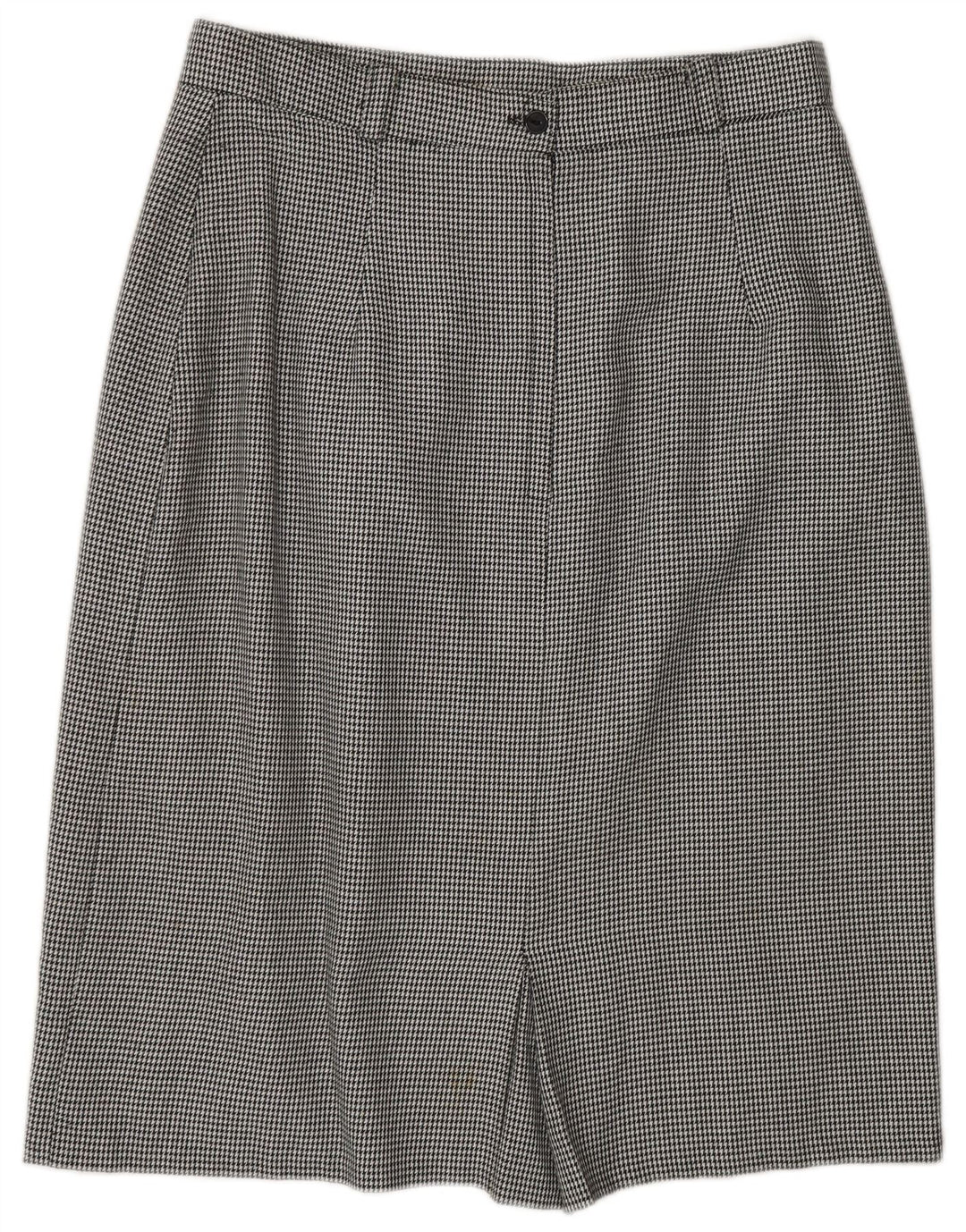 ST. BERNARD saia midi reta feminina Reino Unido 16 grande W30 preto houndstooth