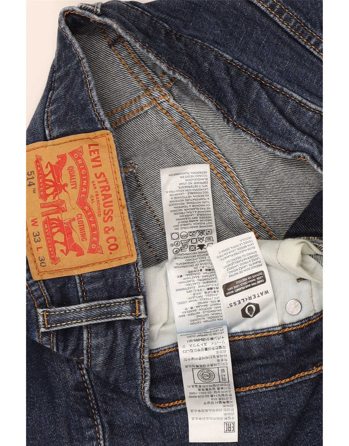 Levi's Masculino 514 Straight Jeans W33 L23 Azul Algodão
