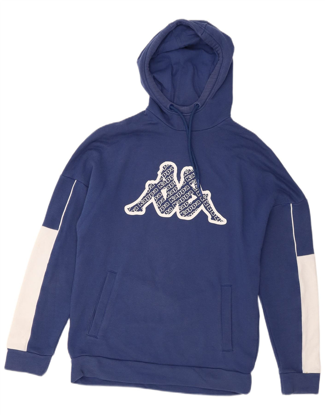 Kappa moletom com capuz masculino gráfico pequeno bloco colorido azul