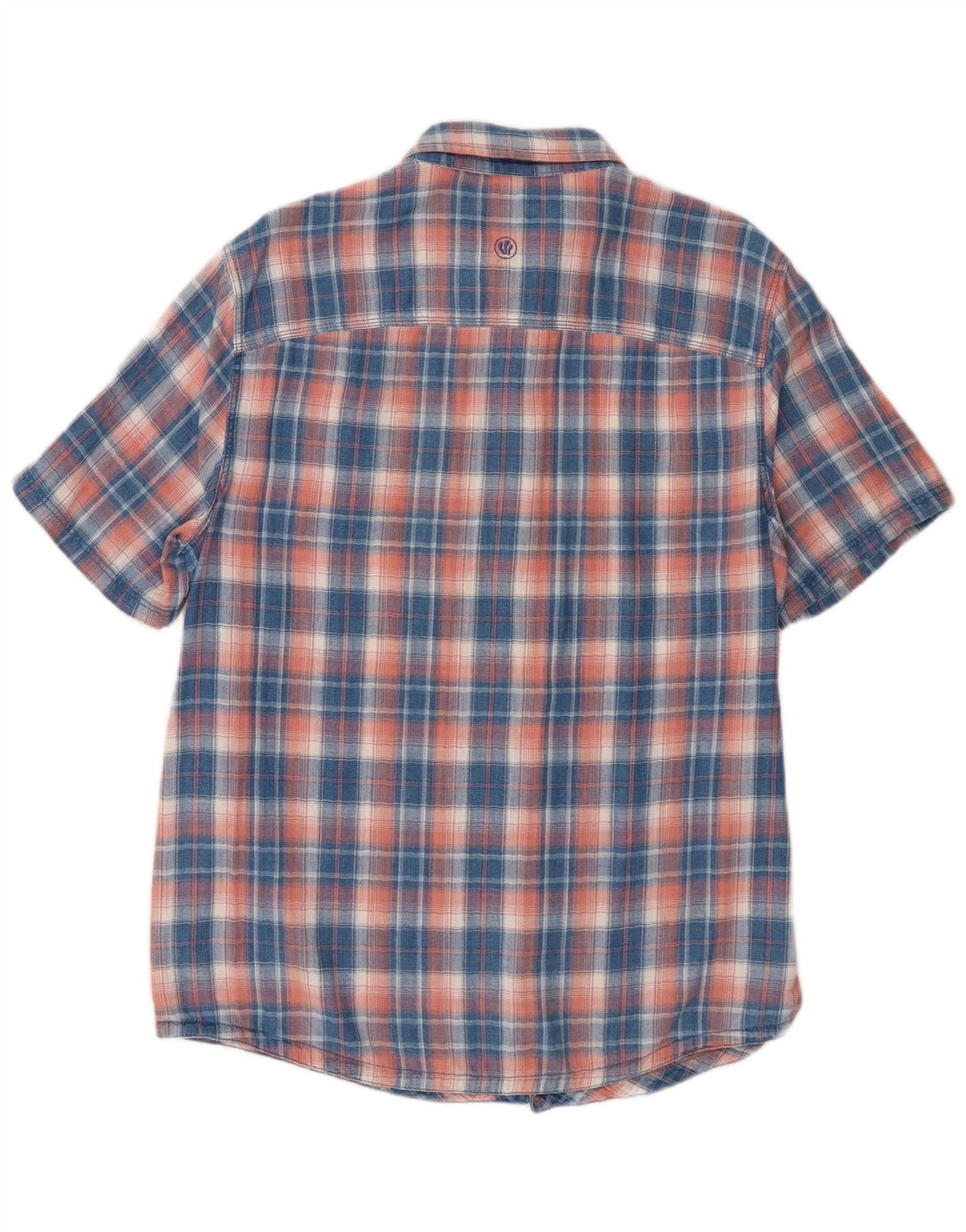 Camisa masculina de flanela de ajuste regular de manga curta Fat Face grande xadrez azul