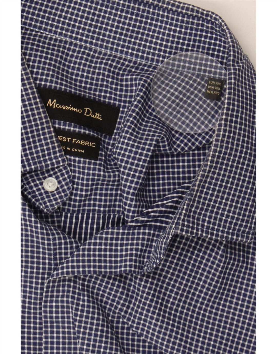 Camisa masculina MASSIMO DUTTI 2XL xadrez azul marinho
