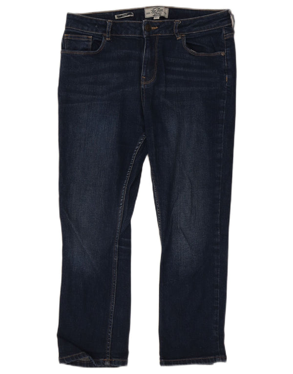 Calça jeans feminina Fat Face UK 12 médio W30 L23 algodão azul marinho